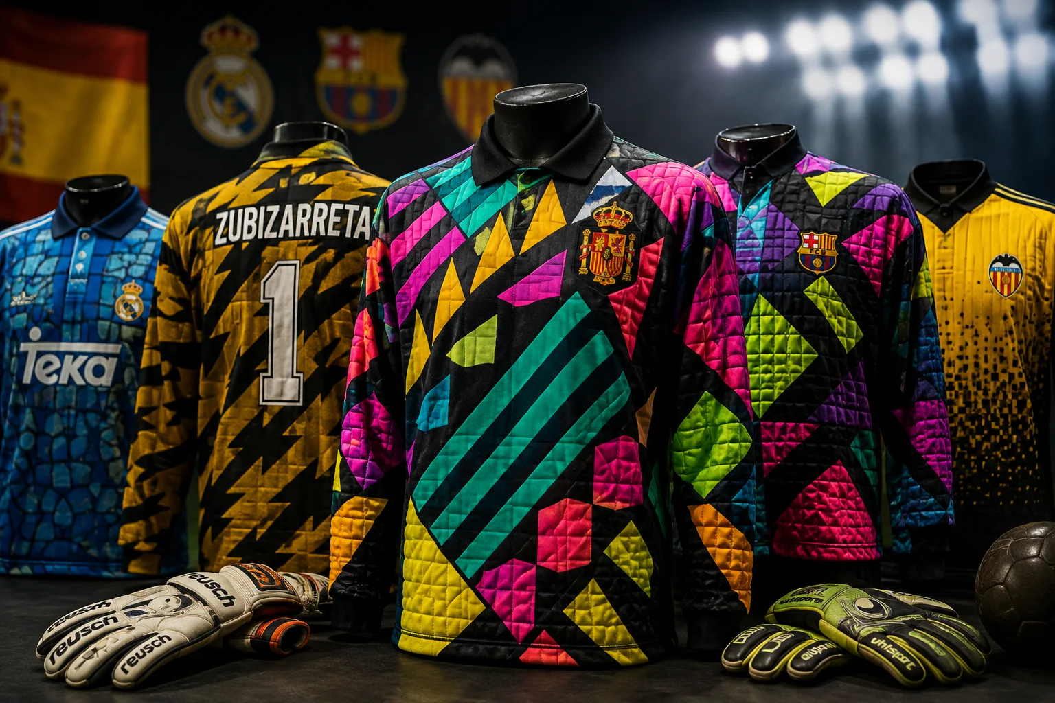 camiseta de portero extravagante usada en el fútbol español