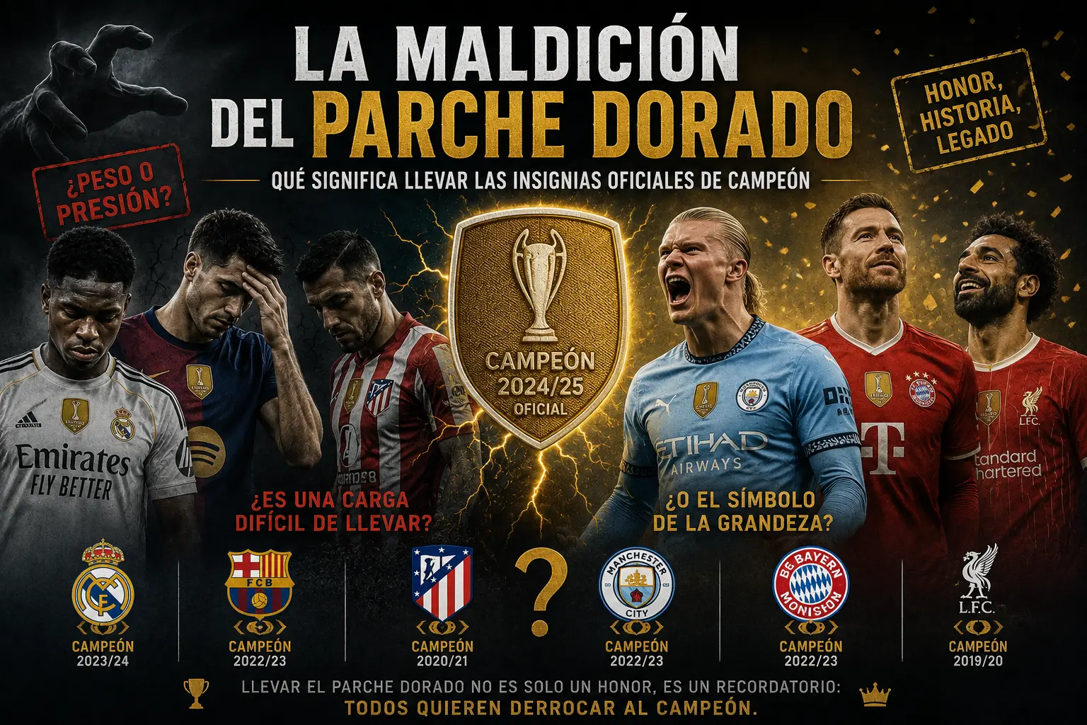 parche de campeón cosido en la manga de una camiseta de fútbol